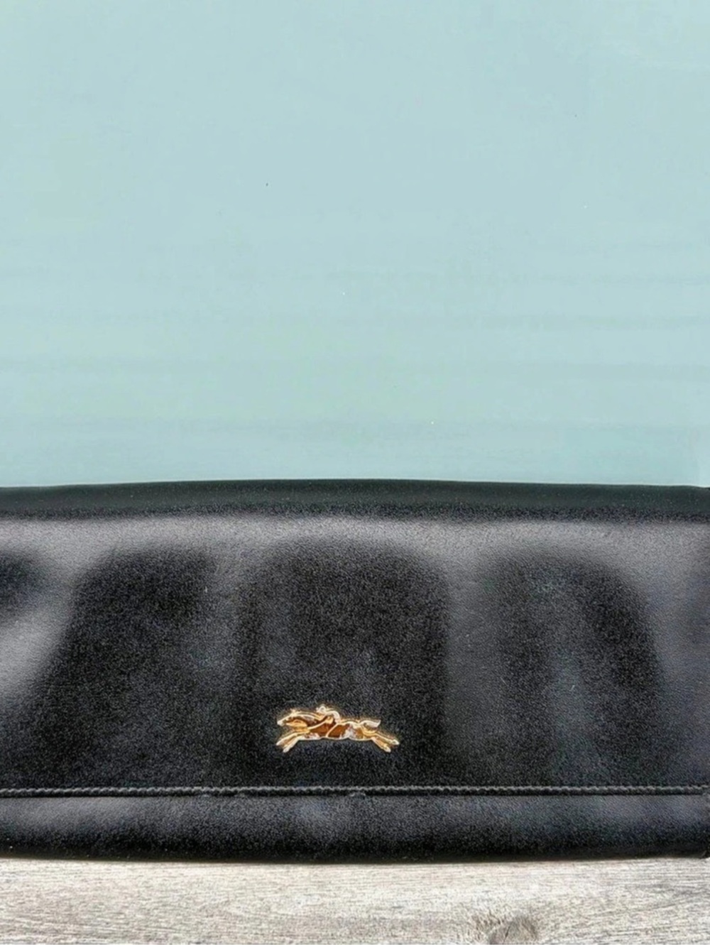 Longchamp Black Leather Long Wallet
